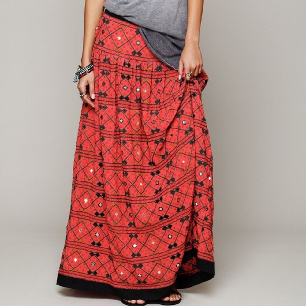 RARE Free People Delhi Dreams Maxi Skirt